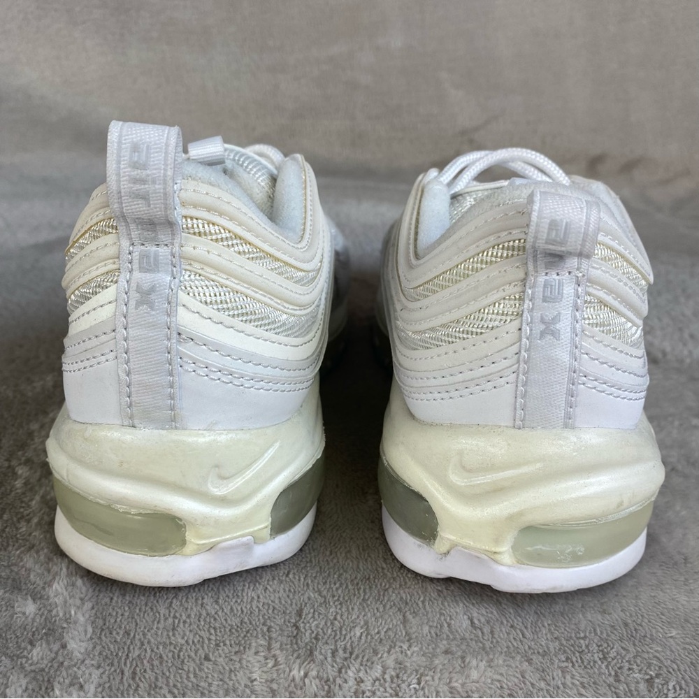 Nike Air Max 97 Women's Sneakers Shoes Size 7.5 Triple White Leather NEW - Picture 7 of 10